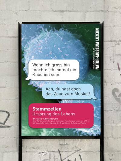 Plakat zur Ausstellung «Stammzellen» für das Natur-Museum Luzern