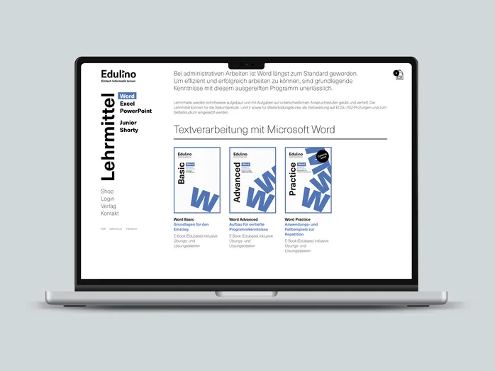 Laptop mit der Edulino-Website